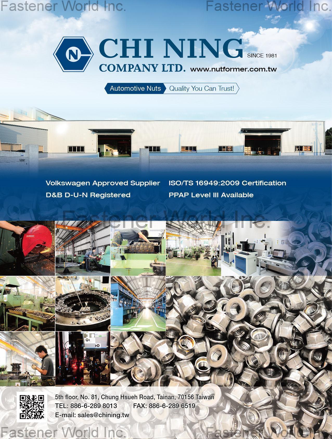 CHI NING CO., LTD. , Automotive Nuts , Automotive Nuts