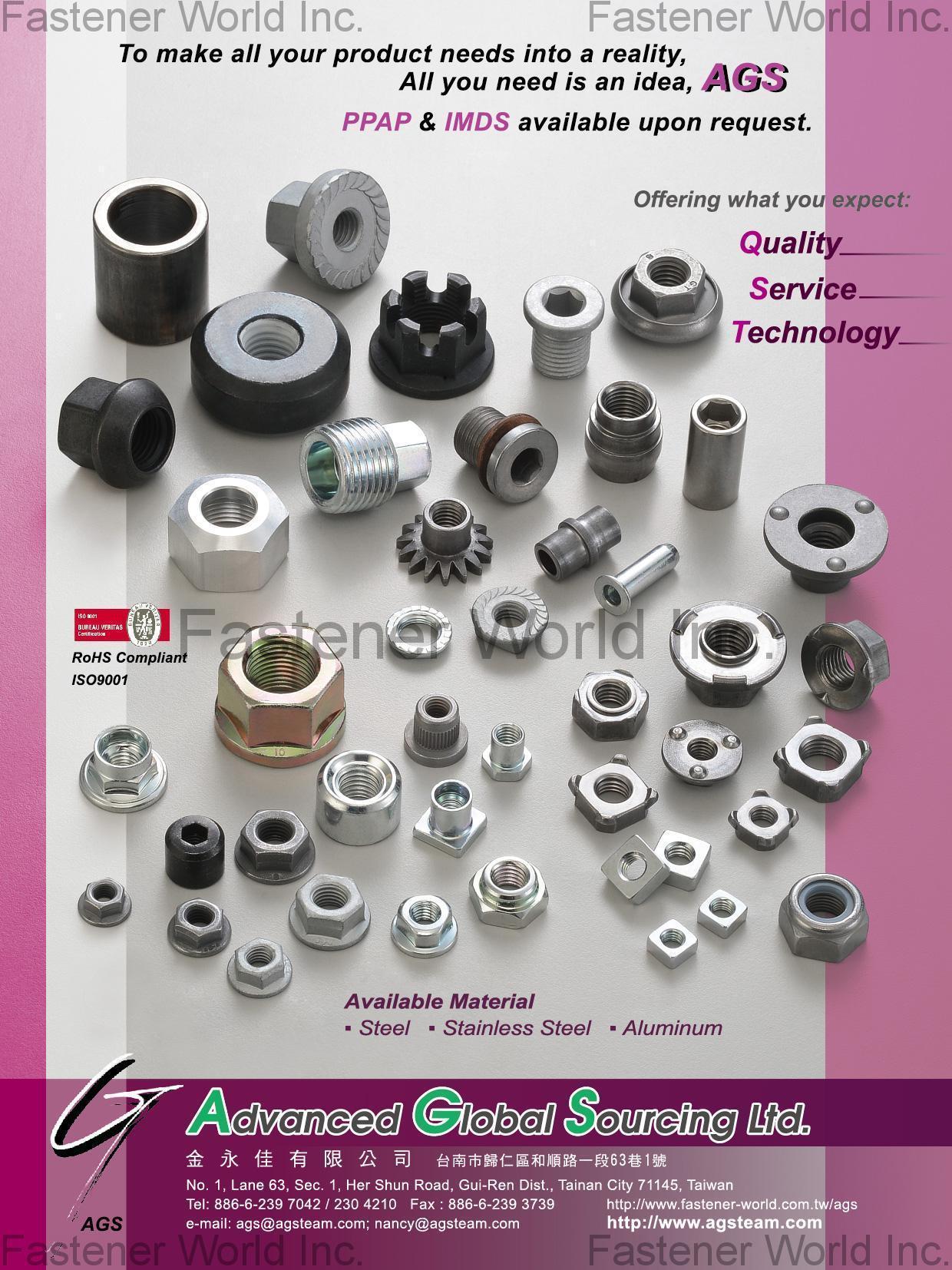 AGS (ADVANCED GLOBAL SOURCING LTD.) , Stamping Parts , Stamped Parts