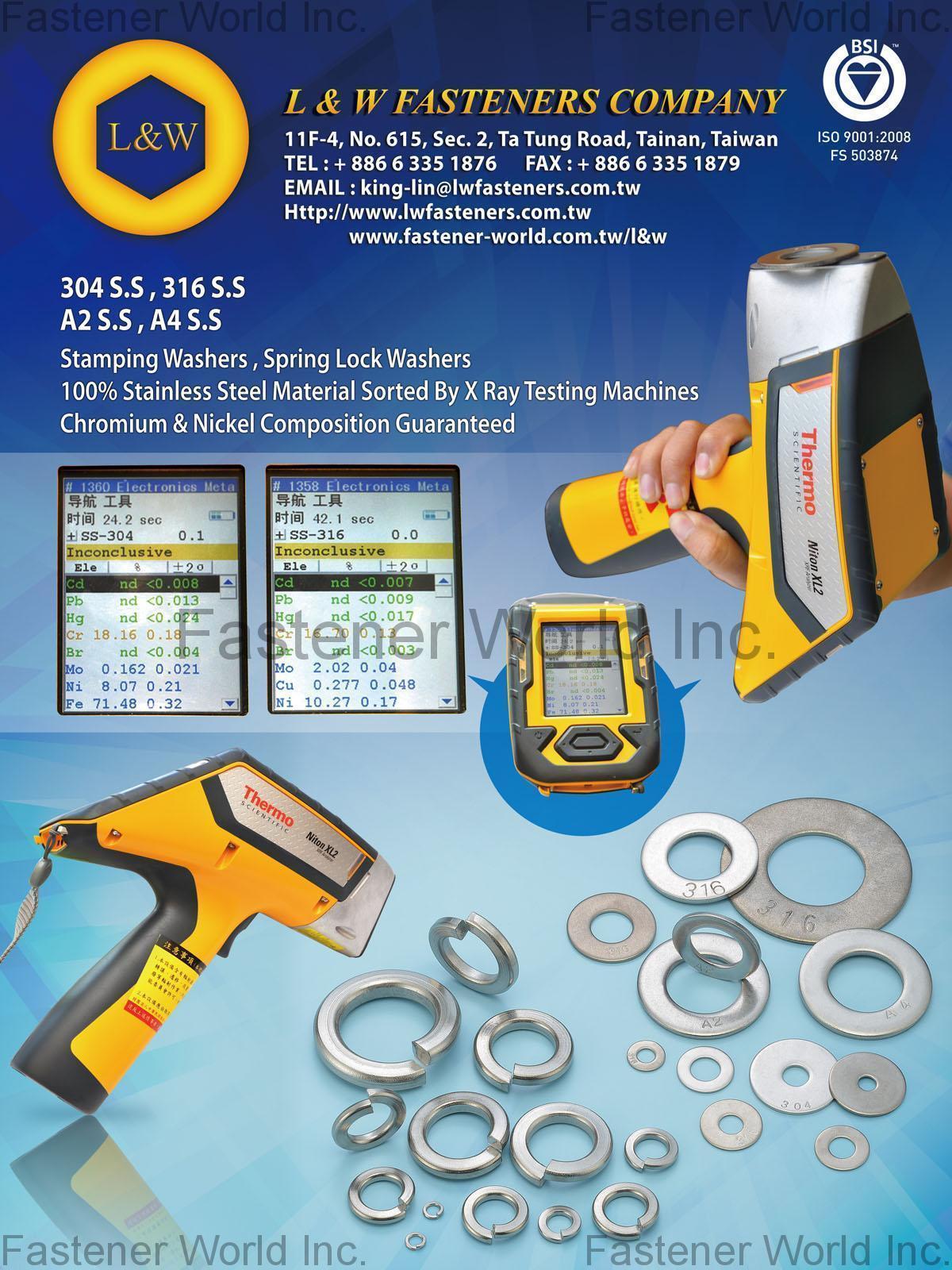 L & W FASTENERS COMPANY , Stamping Washer, Spring Lock Washers , Lock Washers