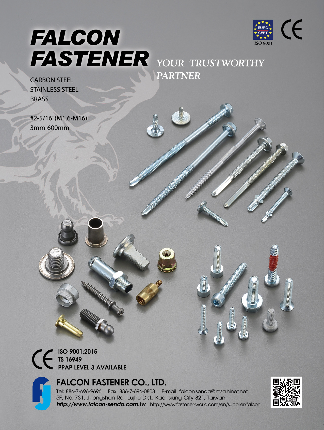 FALCON FASTENER CO., LTD.  , SPECIAL COMPONENT, SELF-DRILLING SCREWS, AUTOMOTIVE PARTS, TRI-LOBULAR, PLASTITE , Automotive Parts