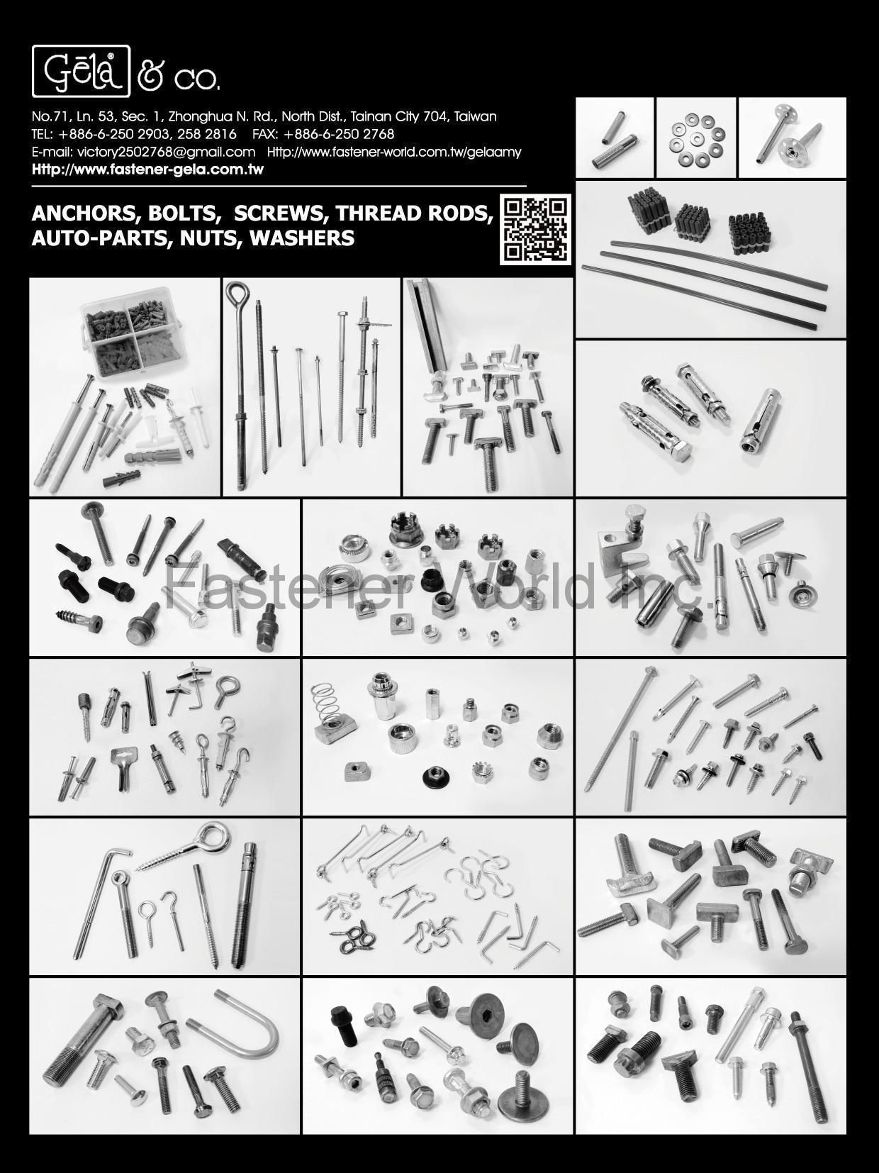 GELA & COMPANY  , Anchors, Bolts, Screws, Thread Rods, Auto-Parts, Nuts, Washers , Automotive Parts