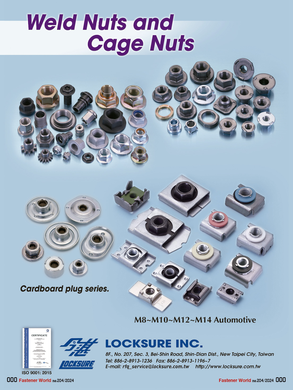 LOCKSURE INC.  , Weld Nuts, Cage Nuts, Cardboard Plug