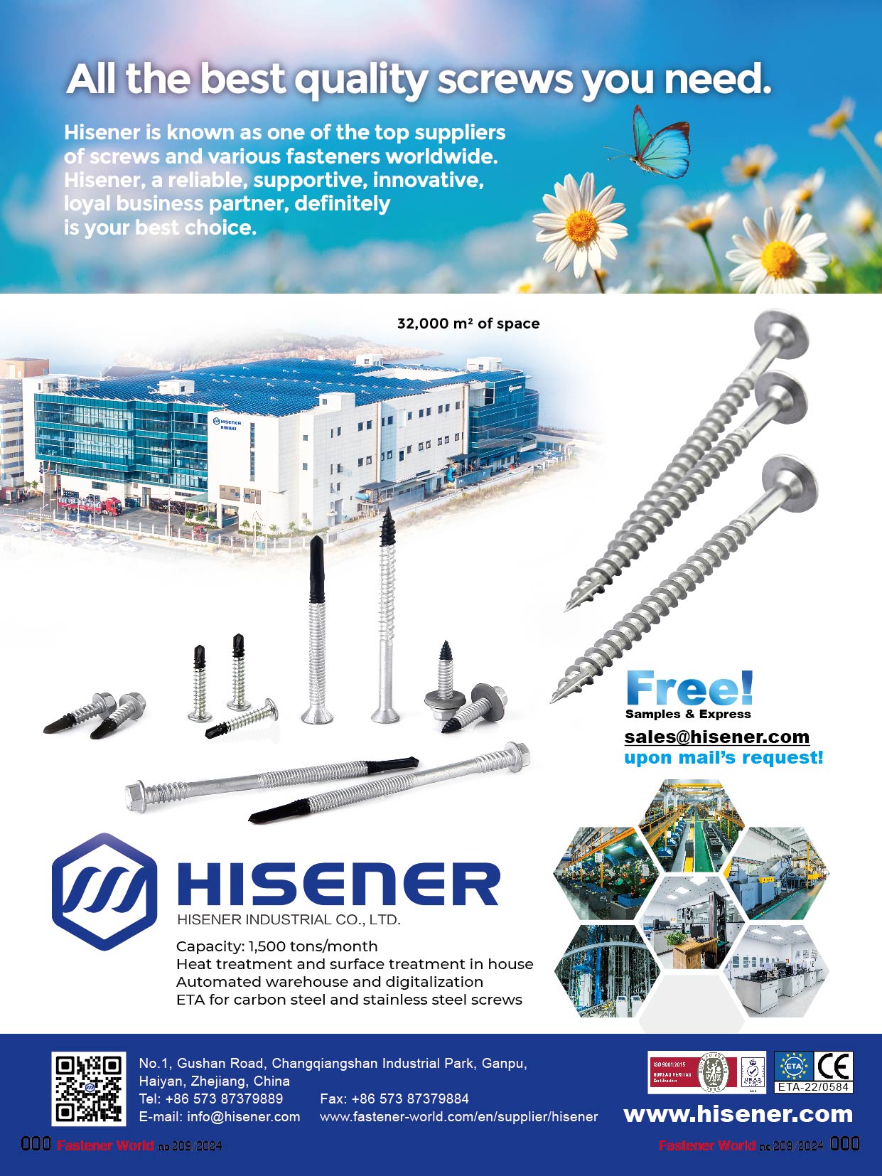 HISENER INDUSTRIAL CO., LTD. , Carbon Steel, Stainless Steel Screws